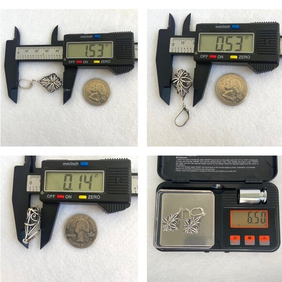 Sterling Silver 925 CFJ Filigree Openwork Scrollwork Leverback Dangle Earrings - Picture 10 of 16